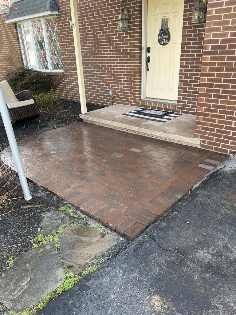 refreshed and reinstalled brick path