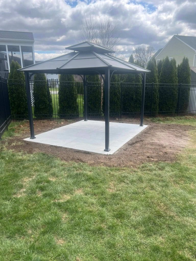 finished new patio and concrete pad