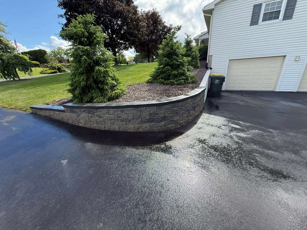 finished retaining wall project